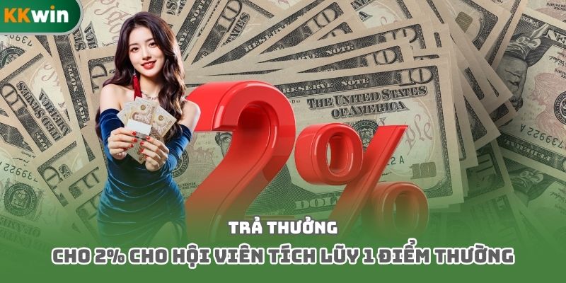 Trả thưởng cho 2% cho hội viên tích lũy 1 điểm thường